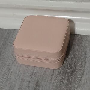 Faux Leather Pink Travel Jewelry Box